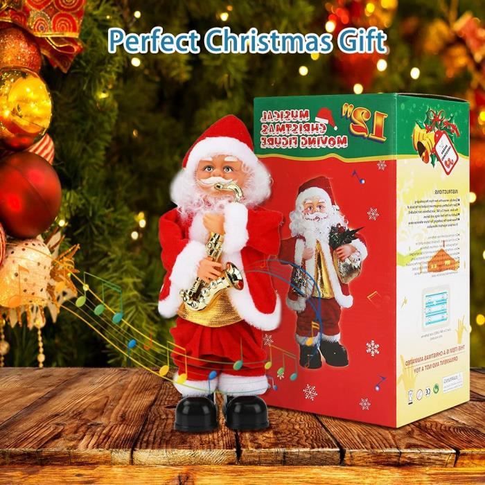 IBLUELOVER Poupée de Santa électrique Jouet Noël Musical Père Noël
