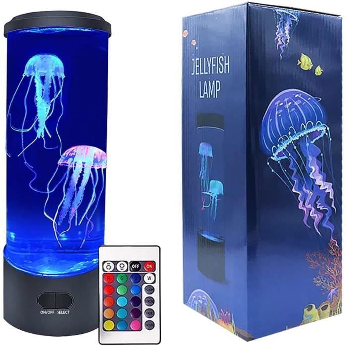 Lampe à lave LED fantaisie avec méduses - avec télécommande et 16 couleurs - Lampe dambiance style aquarium