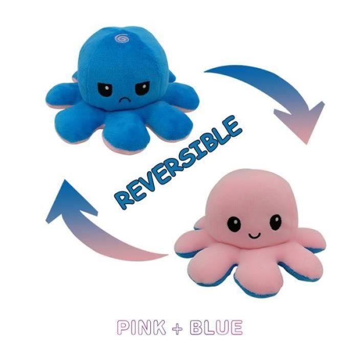 UAIUI 1 pi/èce Pieuvre Mignonne en Peluche Jouets Poup/ée de Poulpe Flip Double-Sided Poup/ée danimaux en Peluche de Poulpe R/éversible Doux Cadeaux de Jouets Cr/éatifs pour Enfants Famille Amis