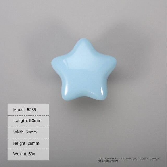BOUTON DE MEUBLE,Stars-Blue--Boutons De Tiroir Ronds Et à Trou Unique