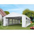 Tente de réception TOOLPORT 4x10m - PE 180g/m² - Blanc - Imperméable-1
