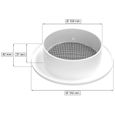 Grille d'aération KOTARBAU diamètre 100 mm rond en plastique blanc avec moustiquaire, grille de protection contre les intempéries-1