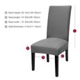 Lsport20337-HZDHCLH Housse de chaise 6 pièces extensible pour Salle à Manger décor facile à nettoyer et durable Gris-1