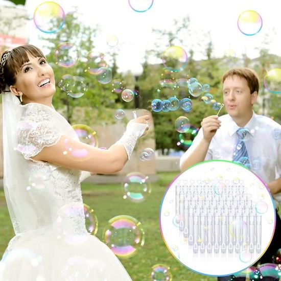 50 Flacons De Bulles De Savon En Forme De Cœur – FORMIZON, Avec Autocollants Personnalisables Pour Mariage Et Fêtes