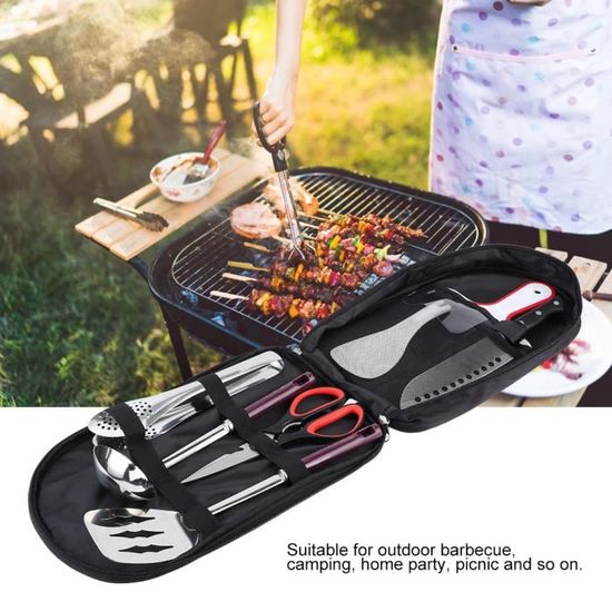 Kit d'Ustensiles de Cuisine de Camping Pique-Nique Portable en Acier  Inoxydable Extérieur Kit d'Outils de Barbecue -NIM - Cdiscount Jardin