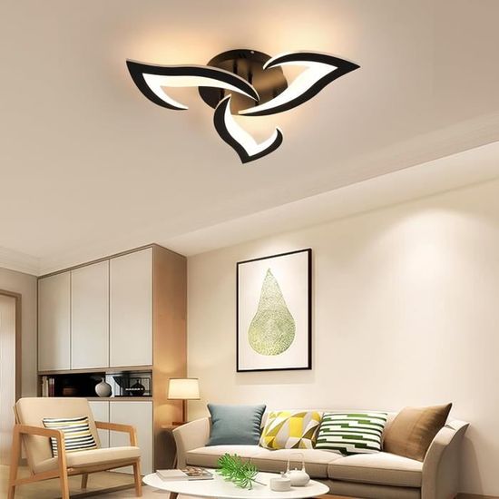 Plafonnier LED Moderne 60W : Design Créatif Pétales, Lampe de