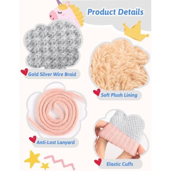 Lot De 2 Paires De Moufles Bébé 0-12 Mois - Coton Doux, Anti-griffures, Extensible, Lavable, Pour Nouveau-nés Garçons/filles