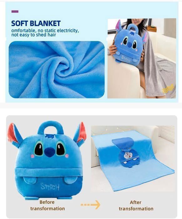 Blateno Ensemble de Couverture de Voyage et d'Oreiller en Peluche, 3 en 1 Oreiller Câlin en Peluche avec Mains Réchauffantes Couverture d'Oreiller Blateno Ensemble de Couverture de Voyage et d'Oreiller en Peluche, 3 en 1 Oreiller Câlin en Peluche avec Mains Réchauffantes Couverture d'Oreiller