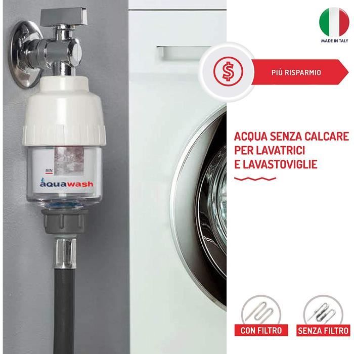 Aquasan - 0240 - Filtre pour machine à laver / lave-vaisselle,  anti-calcaire et anti-sable, transparent