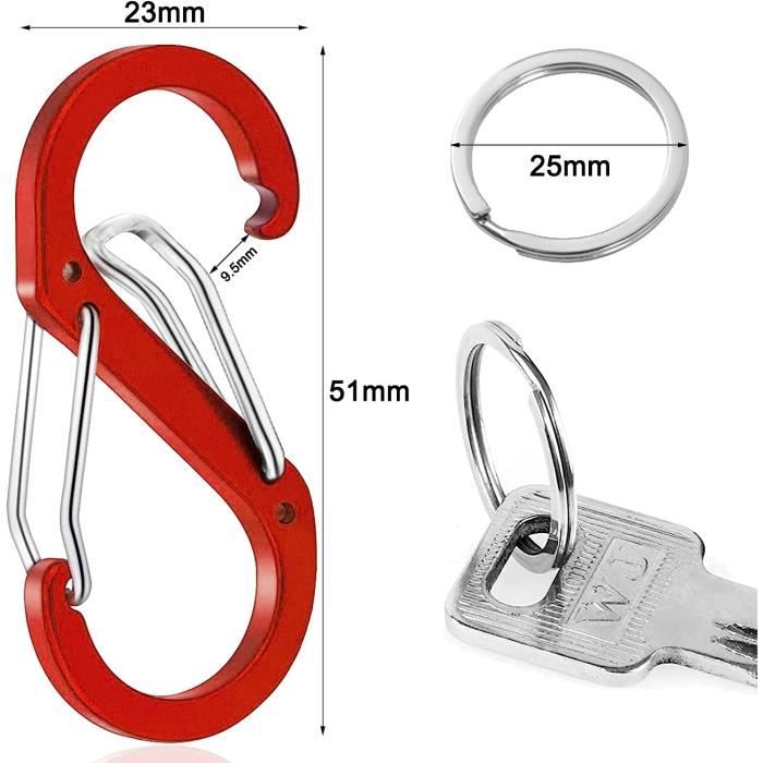 Lot De 11 Mousquetons En S Doubles - 3 Tailles, En Alliage Zinc, Pour Camping, Randonnée, Accrochage
