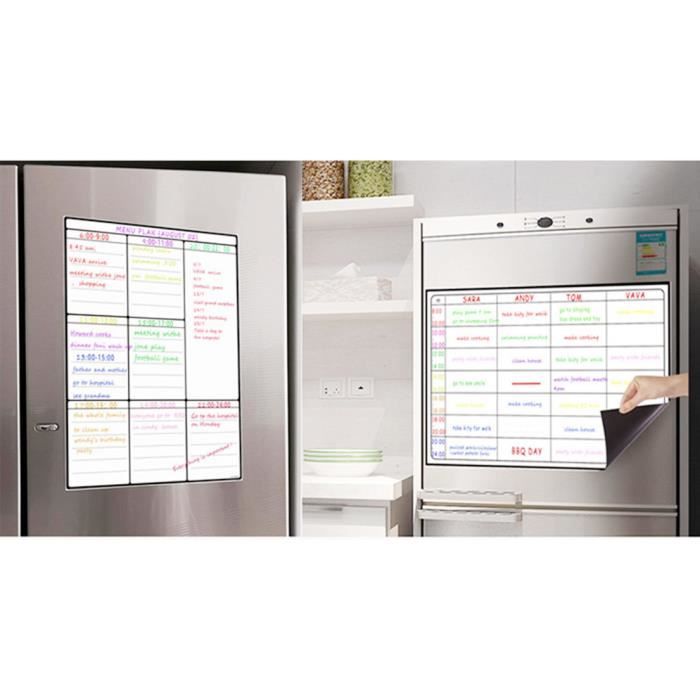 Calendrier Magnétique Frigo, Lot De 2 Tableau Transparent Effaçable