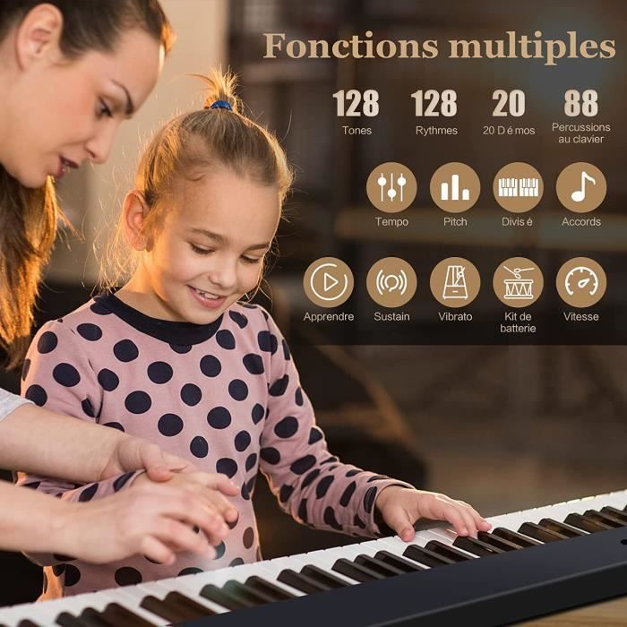 VEVOR Clavier Piano Enfant 25 Touches, Bois, Noyer au meilleur prix sur