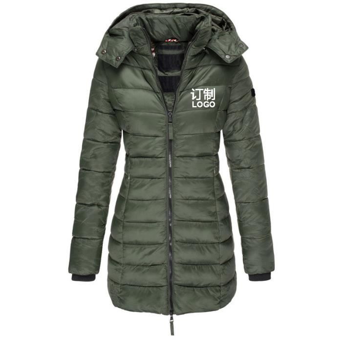 Doudoune Femme Luxe MOBIGARLAN Coupe Slim Mi longue Bleu Col Montant et Capuche Bleu Cdiscount Pret a Porter