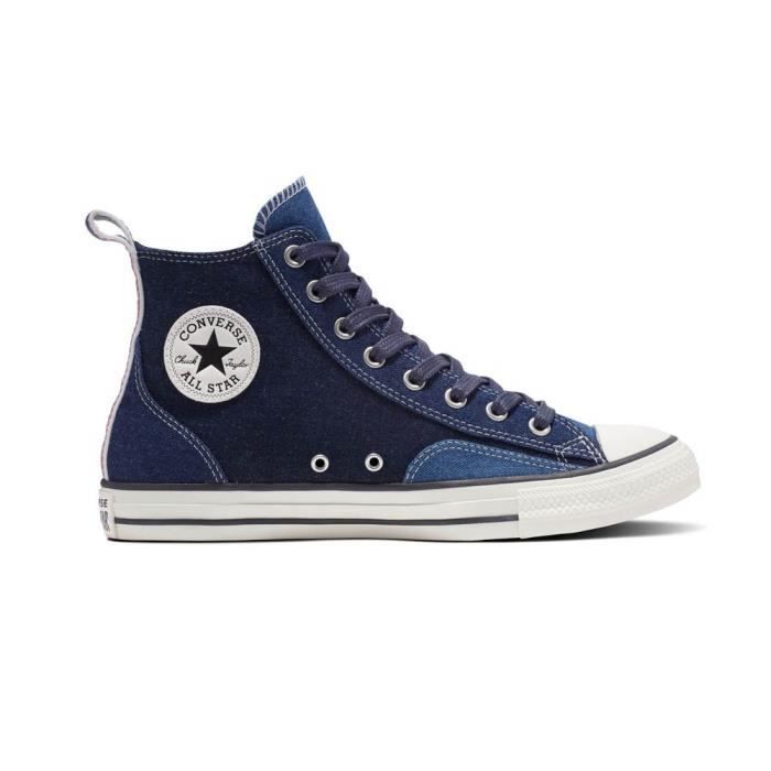 Baskets Homme CONVERSE Chuck Taylor All Star Hi Tige en toile Lacets en coton Details en caoutchouc Bleu Cdiscount Chaussures