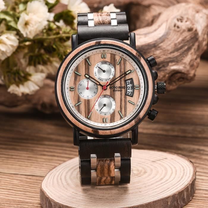 Bobo Bird NS18 3 Montre en Bois pour Homme Handmade Achat