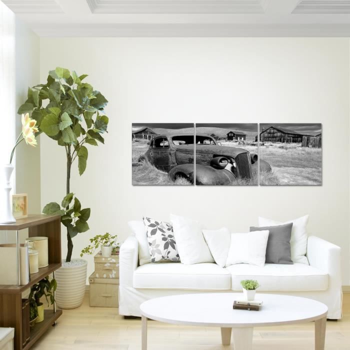 Tableau Toile Grand Format 100x75cm - Motif Voiture Rétro Vintage - Décoration Murale Pour Salon, Chambre, Bureau - Prêt à Accrocher
