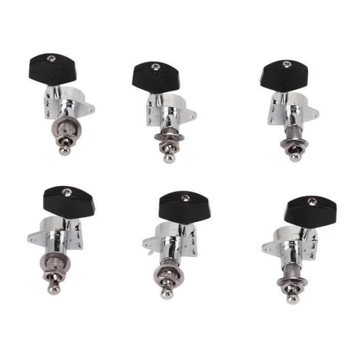 Lot De 6 Chevilles De Sillet (Bridge Pins) Pour Guitare Acoustique - Noires, En ABS - Remplacement Standard - 5