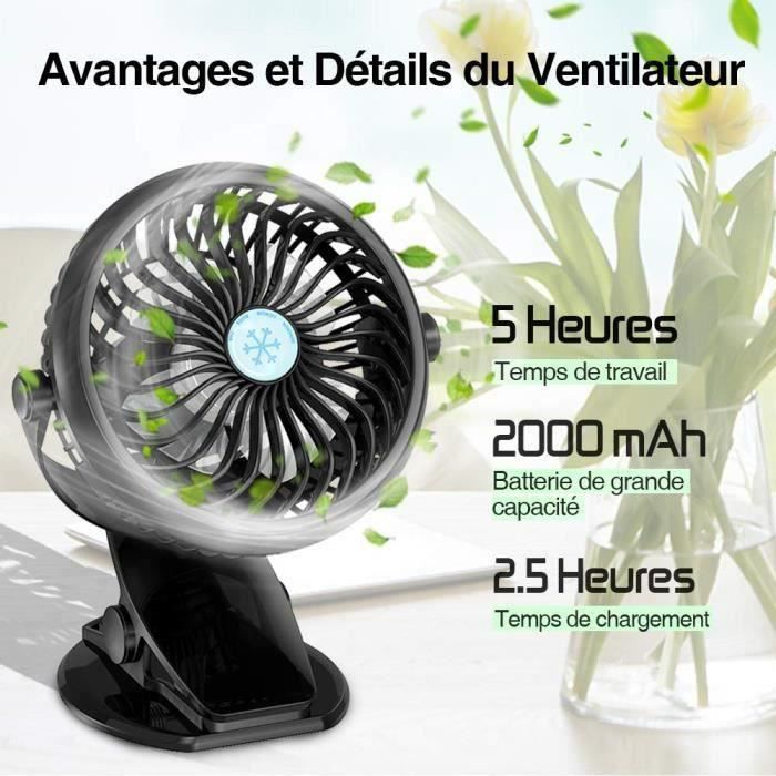 Pro Breeze Mini Ventilateur à Pince 15cm, 2 Vitesses, Petit