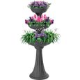 Jardinières et pots de fleurs - Trevy - D 50 x H 114 cm - Gris-2
