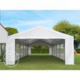 Tente de réception TOOLPORT 4x10m - PE 180g/m² - Blanc - Imperméable-2