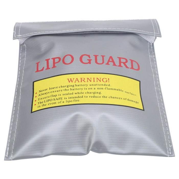 Sac de protection Lipo LIPO-SAFE grand, protégez les lipos! 30x23cm argent  150gram, Lipo Guard, Testeurs de batteries, boîtes de rangement, Piles