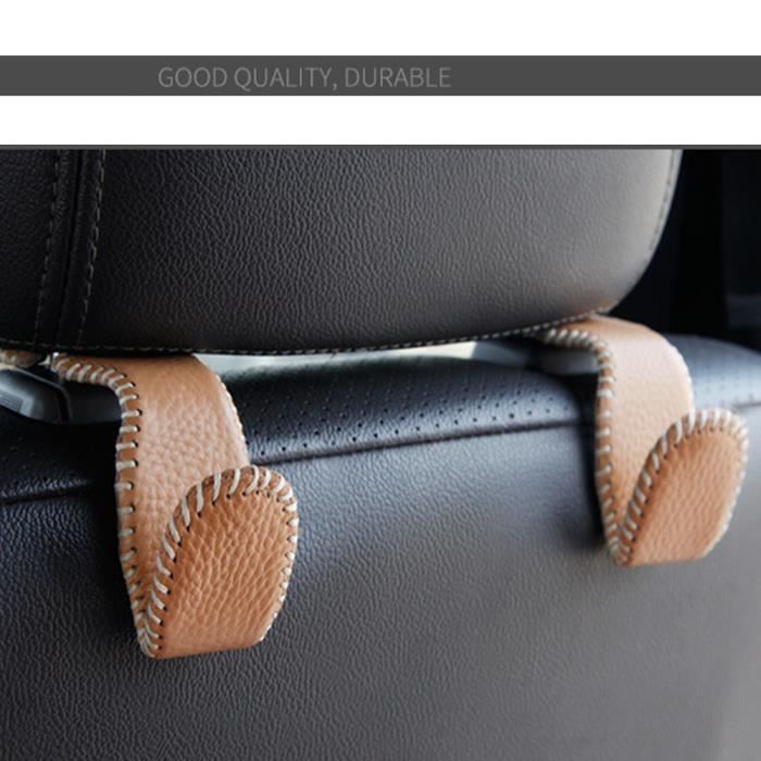 Lot De 4 Crochets Voiture Pour Sacs - Noir - Fixation Appuie-tête - Rangement Intérieur