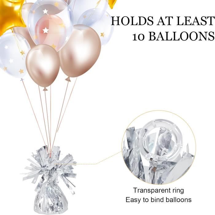 LATERN 10 Pièces Cône De Poids De Ballon D'hélium, 170g/pc Feuille D'argent Poids Lourds Pour Ballons Solides Cône à Pampilles Métalliques Pour Centre De Table D'anniversaire Mariages Décoration