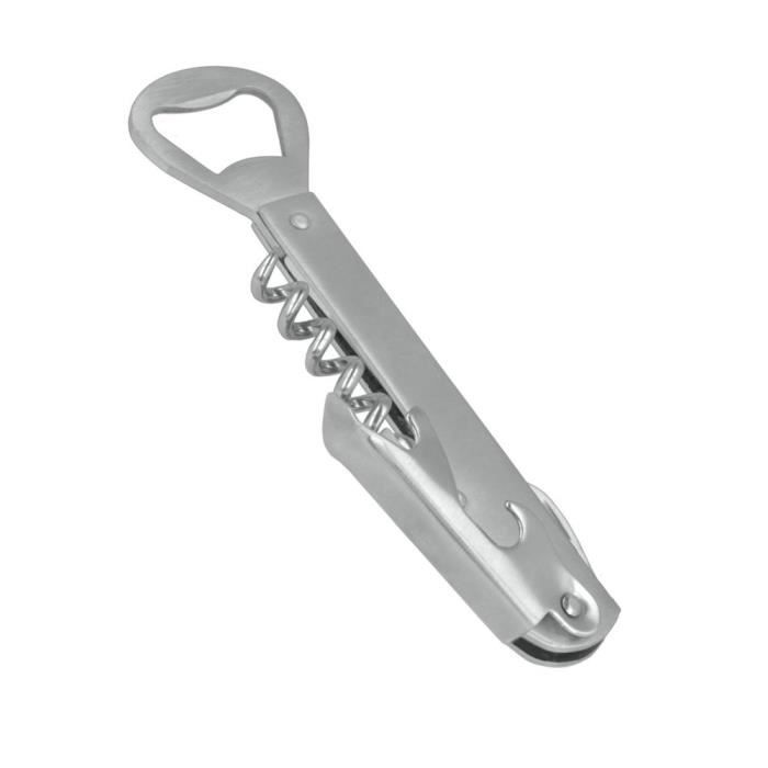 2 Tire-Bouchons Boomerang Acier Chromé - Professionnel Avec Décapsuleur