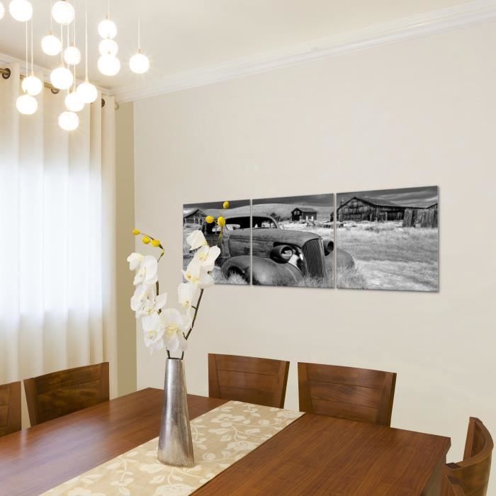 Tableau Toile Grand Format 100x75cm - Motif Voiture Rétro Vintage - Décoration Murale Pour Salon, Chambre, Bureau - Prêt à Accrocher - 8