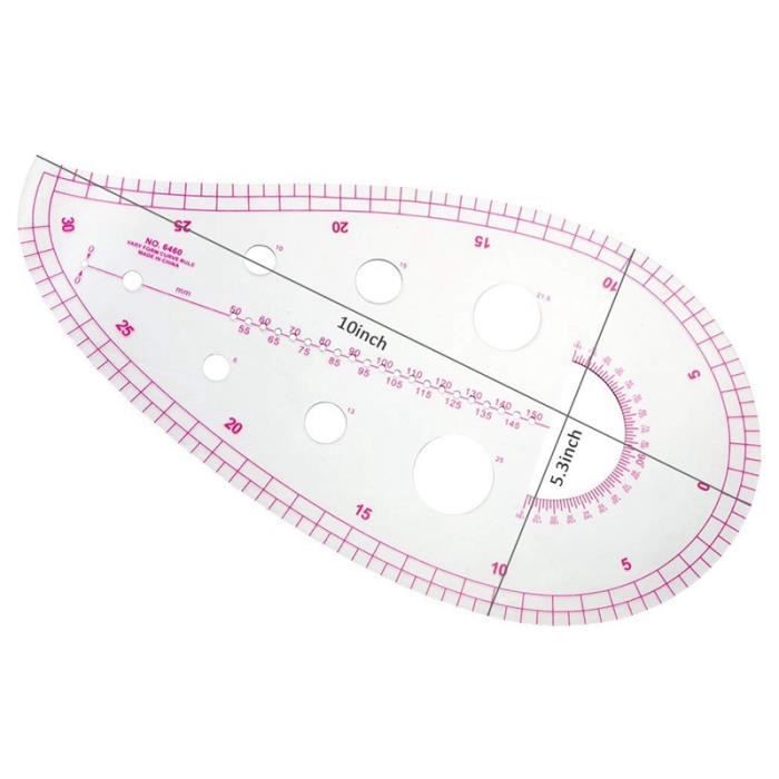 Règle De Couture Carrée En Plastique 40 Cm - Équerre Courbe Française Pour Patrons, Tracé Et Découpe Tissu - 9