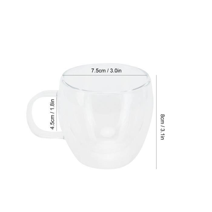 Tasse,tasses à café en verre,150 ml à double paroi isolée en verre  borosilicate ,avec poignée,pour café,thé, expresso,bière-4 pcs - Cdiscount  Maison