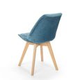 Chaise design scandinave en bois de velours avec coussin pour cuisine bar restaurant Dolphin Lux, Couleur: Bleu-3