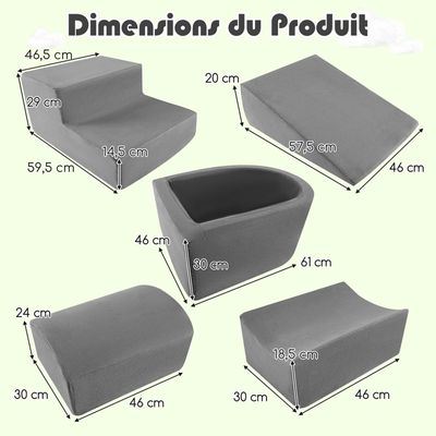 Lot de 5 Jouets Softplay en Cuir synthétique pour Tout-Petits (sans balles) - Jouet pour Tout-Petits - Blocs de Construction en Mousse pour bébé