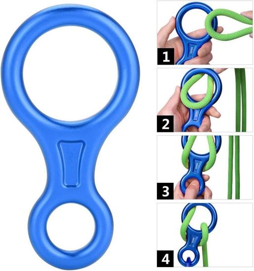 Descendeur 8 Descendeur En 8 ANCLLO 35KN - Dispositif D'Assurage Aluminium Pour Escalade Et Sauvetage - Noir équipement Escalade 35KN