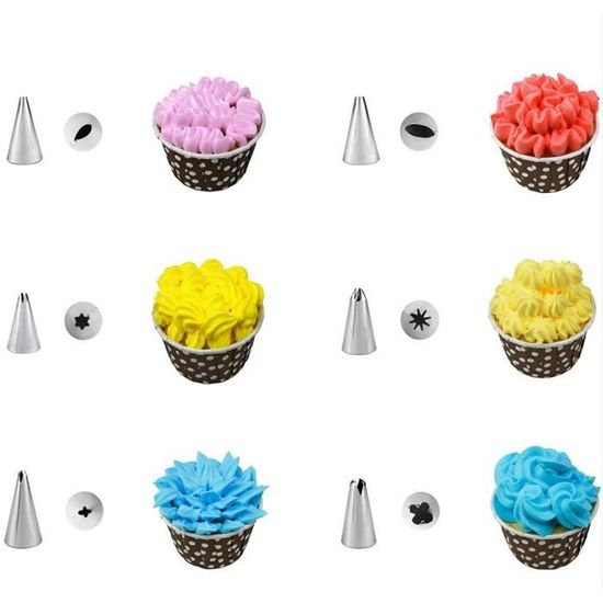 Kit De Decoration De Gateau Douilles De Poches Outils Ustensiles De Patisserie Kits Decoration De Gateaux 6pcs Cdiscount Maison