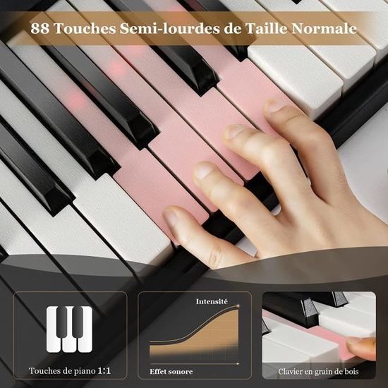 GOPLUS Clavier De Piano Numérique à 61 Touches Pliable Avec 128 Rythmes