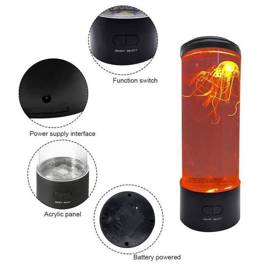 Lampe Décorative Méduses LED Avec Effet Lave - Veilleuse Aquarium RGB Avec Télécommande, Ambiance Créative