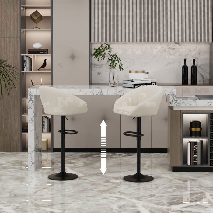 COSTWAY Tabouret de Bar Lot de 2, Chaise de Bar Pivotante avec Repose-pieds, Hauteur Réglable