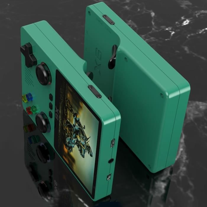 Console De Jeu Rétro X6 2024 – Gameboy Portable 3,5 Pouces IPS, 32 Go, 2000 MAh, 11 Émulateurs, Noire