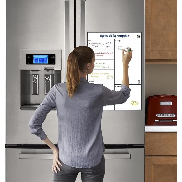 Calendrier Magnétique Hebdomadaire Pour Frigo SmartPanda - Organisation Repas, Courses, En Espagnol, Avec Marqueurs - 8