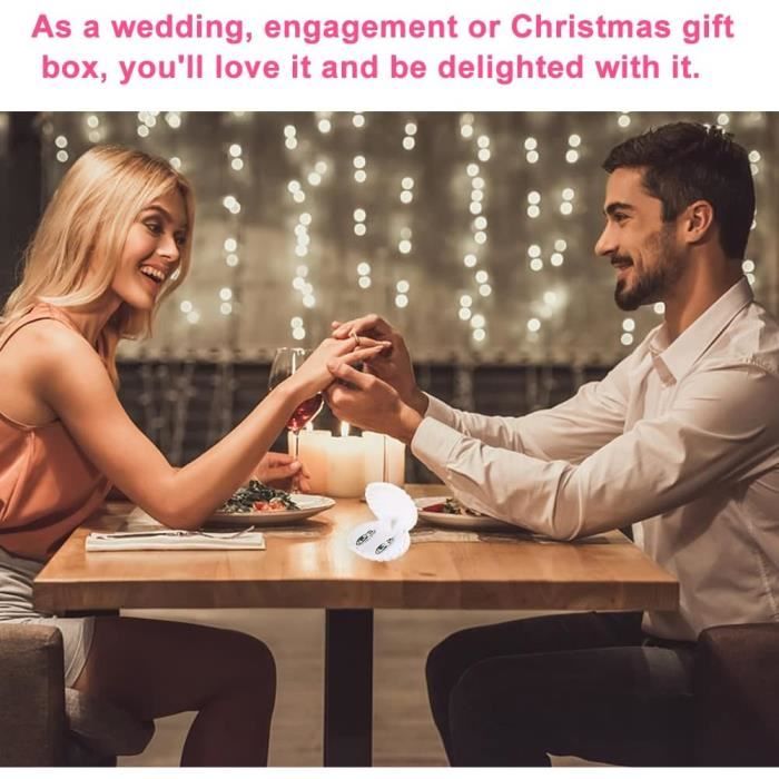 Zerone Boîte à Bagues De Mariage Boîte Cadeau Bague Floquée En Forme De