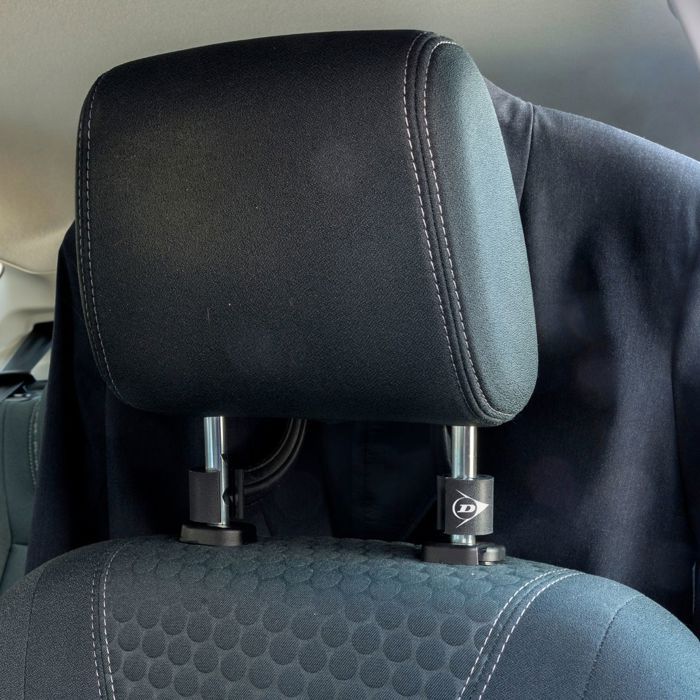 Cintre Voiture Dunlop Pour Appui-Tête - Acier Chromé 50cm - Transport Vêtements Sans Plis