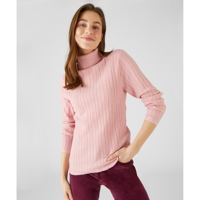 Pull Damart Pull col roule chaud seconde peau Thermolactyl Rose Tendre Rose tendre Cdiscount Pret a Porter