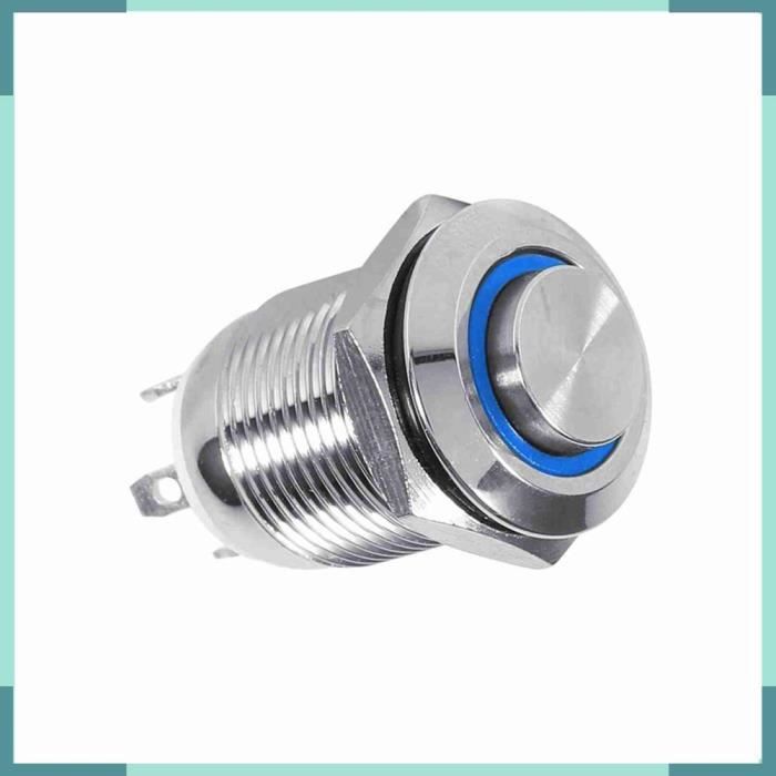Heschen Interrupteur Bouton-Poussoir Carré 16mm Momentané 1NO 1NC - LED 24V Multicolore