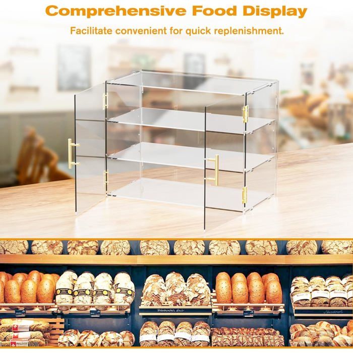 Vitrine De Comptoir OLYCRAFT 3 Couches – Acrylique Transparent, 30x8.5x37.8 Cm, Antipoussière, Pour Figurines Et Collection