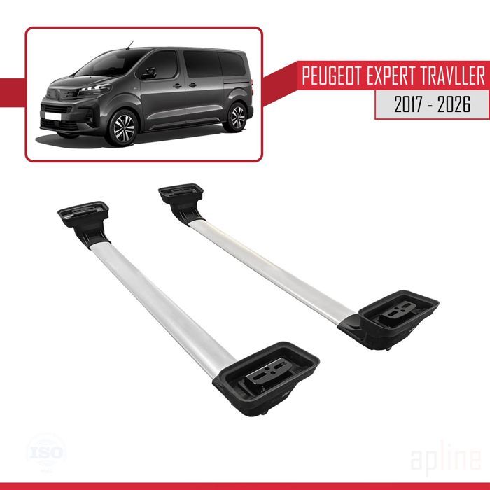 CHROMEMASTER Barres De Toit Pour Peugeot Traveller L2 Standard Moyen 2016+ - Aluminium Robuste