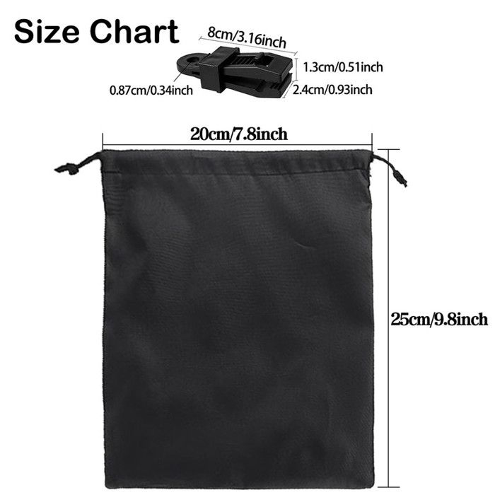 SANLIUSANJIU – Kit De 10 Sacs De Lestage Pour Tonnelle, Tente, Nappe – Avec Pinces Et Mousquetons, Noir, Portable