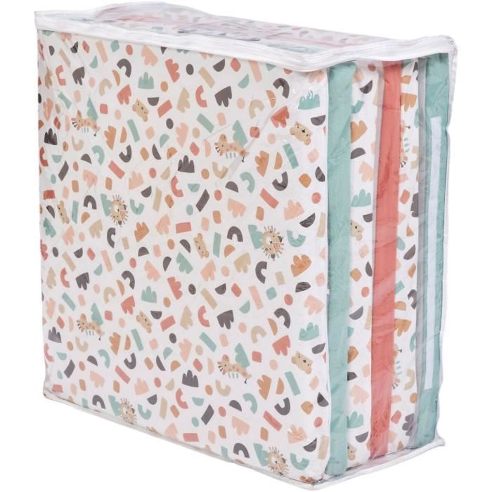 Maxi Tapis D'Éveil Tinéo Jungle 180x120cm - Tapis De Jeu Bébé 5en1 Déhoussable Pliable