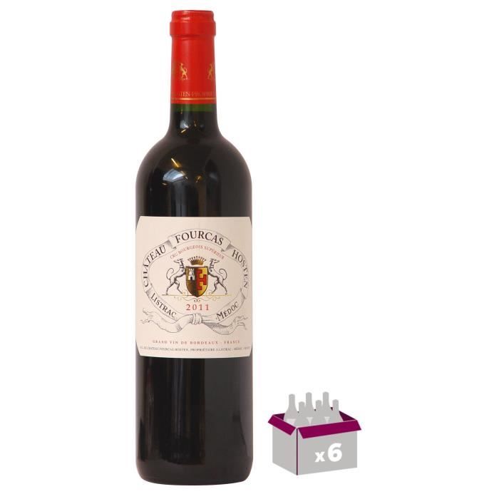 6 Bouteilles CHÂTEAU FOURCAS 2011 Hosten Listrac Vin de bordeaux - Rouge - 75 cl x6