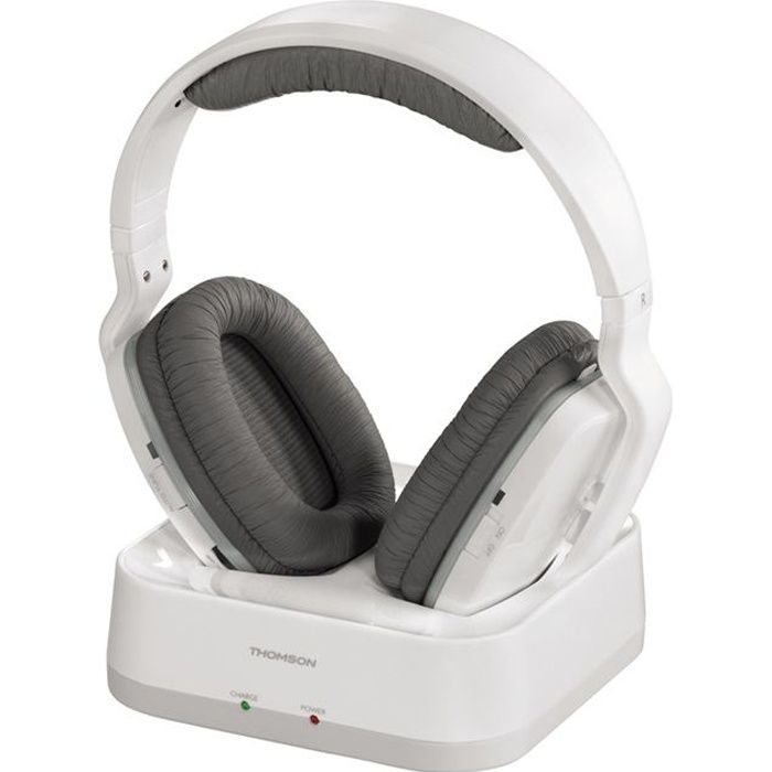 THOMSON WHP3311W Casque sans fil UHF supra-aural Blanc